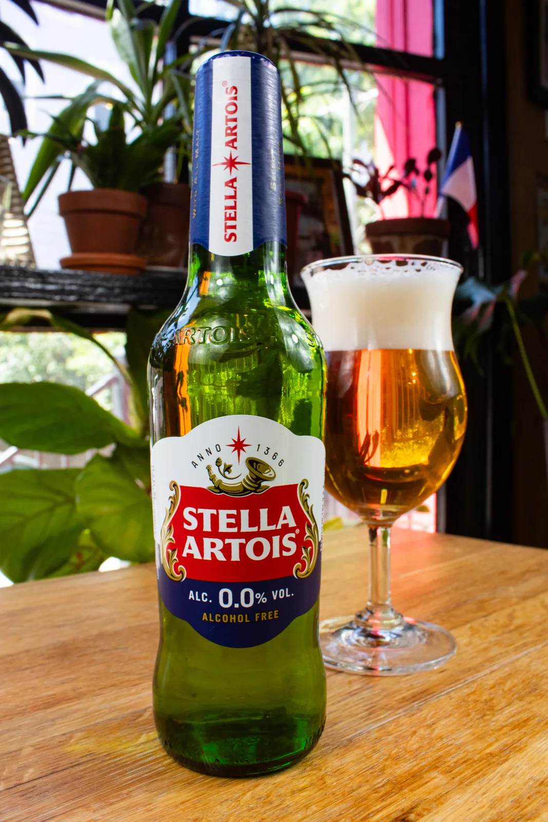 Stella Artois bottle and glass