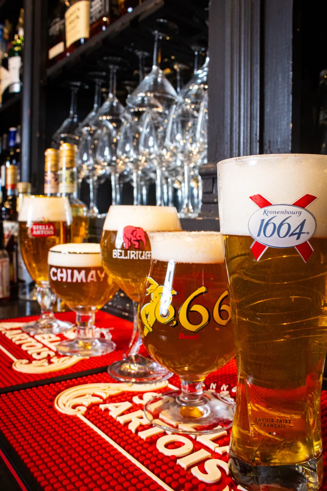 Beer lineup at the bar